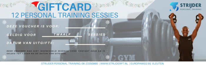 Strijder Personal Training Kerst Giftcard voor 12 sessies